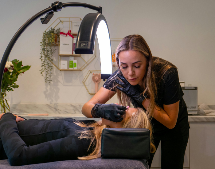 Customized eyelash extensions designed to enhance natural eye shape with soft, natural-looking results